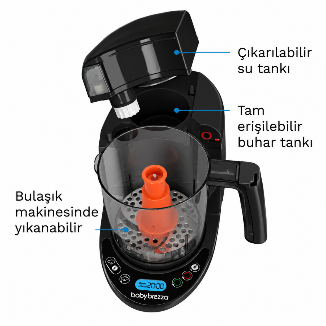 Food Maker Deluxe Siyah Buharlı Pişirici & Blender