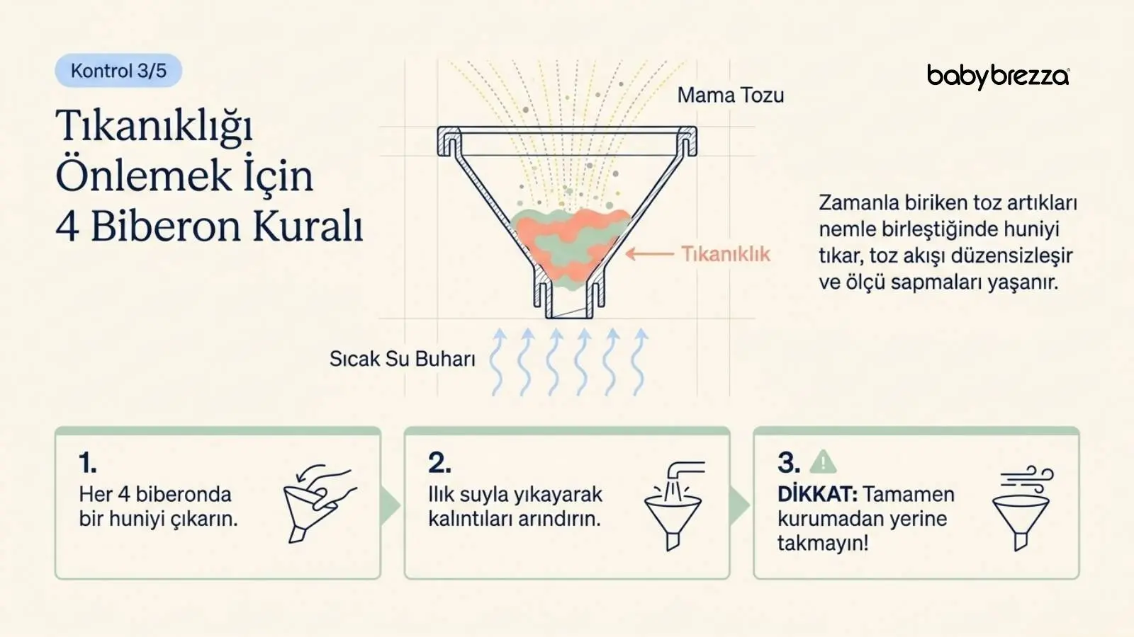 Baby Brezza huni temizliği 4 biberon kuralı - Baby Brezza